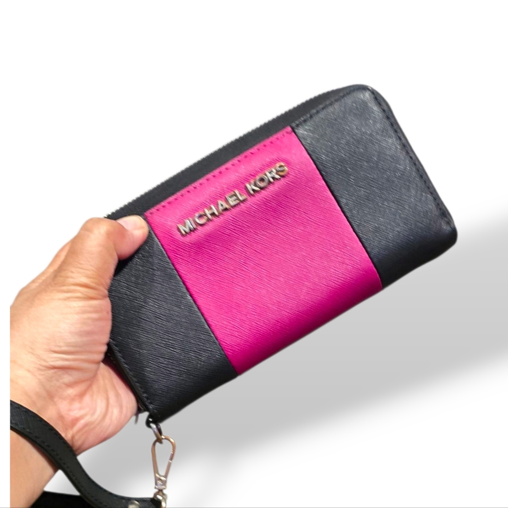 Michael Kors Black and Pink Wallet
